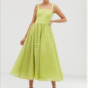 Dolly & Delicious square neck textured midi dress